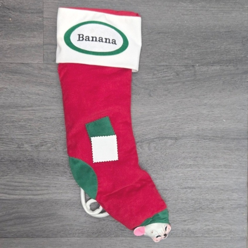 Annalee Christmas 21in Peek-a-Boo Yuletide Stocking "Banana"